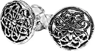 Produktbild von Paar 925 Sterling Silber Keltische Gothic Ohrstecker Blume Des Lebens 7171