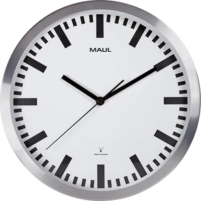 Immagine prodotto di MAUL orologio da parete/radio orologio MAULpilot, diametro: 300 mm, argento