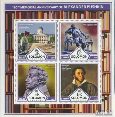 Produktbild von Briefmarken Salomoninseln 2017 Mi 4582-4585 Kleinbogen (kompl. Ausg.) postfrisch Alexander Puschkin