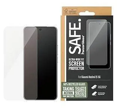 Produktbild von PanzerGlass SAFE. by ® Displayschutz Xiaomi Redmi 15 5G | Ultra-Wide Fit, Xiaomi, Xiaomi - Redmi 15 5G, Trockene Anwendung, Kratzresistent, Schockresistent, Transparent, 1 Stück(e)