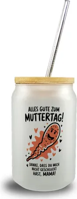 Produktbild von Samenzelle Trinkglas mit Bambusdeckel - Alles Gute zum Muttertag!