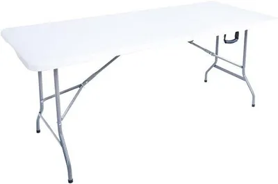 Produktbild von Klapptisch mit robustem HDPE-Top, 180 x 74 cm, weiß, für Außenbereiche und Feiern