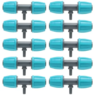 10er-Pack Tropfbewässerungs-T-Stücke 16 mm auf 4/7 mm