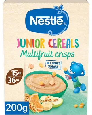 Image de Nestlé Junior Cereals Multifruit Chips 15 mois+ 200g - Céréales croustillantes pour petit-déjeuner des tout-petits