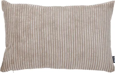 A rectangular cushion cover with a corduroy texture, laid flat against a white background.