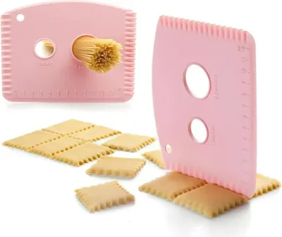 Zdjęcie produktu dla Skrobaczka do ciasta Ibili, plastikowa, 12x12 cm, różowa