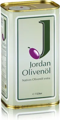 Produktbild von Jordan Olivenöl natives Olivenöl extra Kanister 1 Liter Handernte kalt extrahiert
