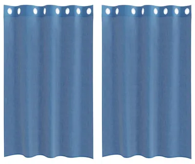 Produktbild von vidaXL Voile Vorhänge mit Ösen 2 Stk. Königsblau