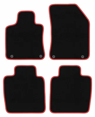 Image de Tapis de sol en moquette pour DS. 9 2020- (berline) – jeu 4 pièces, noir/rouge, sur mesure – Wielganizator CARLUX