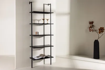 Productafbeelding van Caracas wandkast 5 planken zwart.