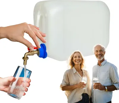 Produktbild von Anwicar Wasserkanister mit hahn - Wasser Kanister mit zapfhahn 10l - Camping Wassertank - Weiß