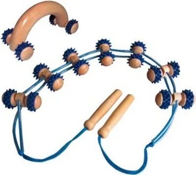 Produktbild von Massage-Rückenrollband mit Kunststoffnoppen ca.115x8cm, Holz>>>>