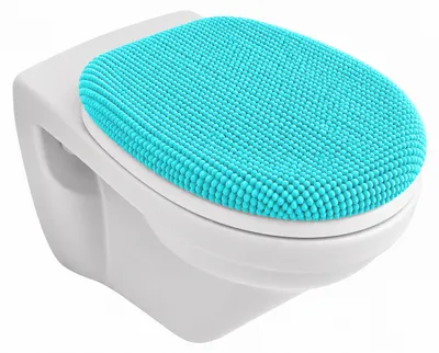 Produktbild von heimtexland ® Badvorleger Chenille Super Flauschig Saugstark Badteppich Badematte Typ771 Aqua WC-Deckelbezug 38x48 cm