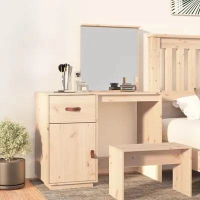 Produktbild von The Living Store Schminktisch 95x50x134 cm Massivholz Kiefer