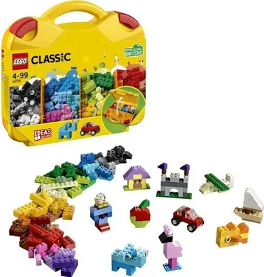 Produktbild von LEGO Classic 10713 Baukoffer mit Bausteinen, Gelber Koffer, Sortierfächer, Farbige Teile, Ab 4 Jahren, Kompatibel mit allen LEGO Bausets