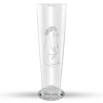 Produktbild von Mr. & Mrs. Panda Bierglas Pinguin Blumen - Transparent - Geschenk, Wunderschön, Weizen Glas, Universum, Blumenliebe, Mr Mrs Weizenglas, Weißbierglas, Wünsche, Blumenkranz