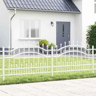 Immagine prodotto di Maison Exclusive - Recinzione per giardino KAMPEN, 240 x 118 cm, acciaio verniciato a polvere, colore bianco