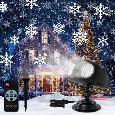 Schneeflocken-Projektor für draußen, Weihnachtsdekoration, LED, Timer