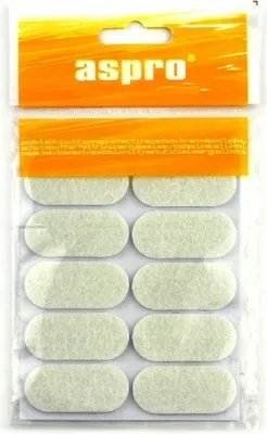 Obrázok produktu pre Samolepiace filcové podložky 2x4,4 cm biele 10 kusov.