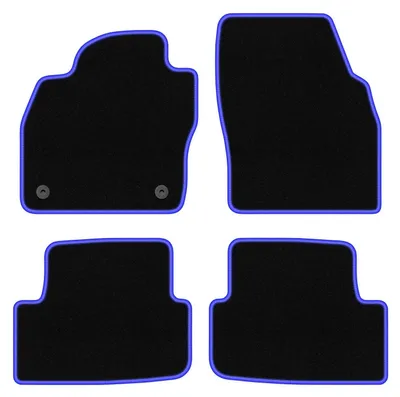 Produktbild von Fußmatten Automatten Velours Schwarz/Blau für Seat Ibiza V 2017- Set 4-tlg
