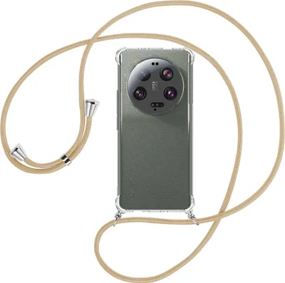 Produktbild von Handykette Backcover-Schutzhülle mit Band (Metall silberfarben) für Xiaomi 13 Ultra (6.73'') - caramel