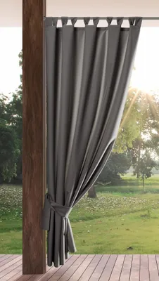 Zdjęcie produktu dla Zasłona do ogrodu z przelotkami, 155 x 220 cm, ciemnoszara, 100% poliester, 180 g/m²