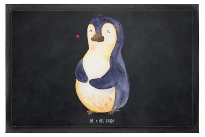 Produktbild von Mr. & Mrs. Panda Fußabstreifer Pinguin Diät 60 x 90 cm - Kreidetafel - Geschenk, Pinguine, Schmutzmatte, Gummimatte, Motivation, Fussmatte, Bierbauch, Bodenvorleger