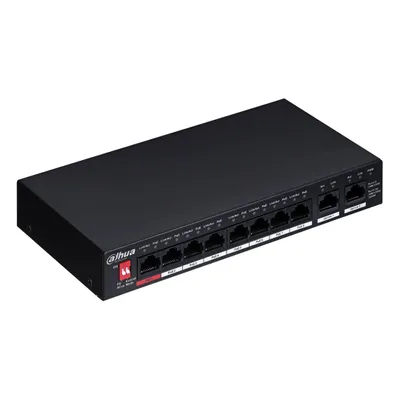 Obrázek produktu pro Síťový přepínač Dahua Technology PoE PFS3010-8ET-96-V2 Nespravovaný gigabitový Ethernet (10/100/1000) Napájení přes Ethernet (PoE) Černá
