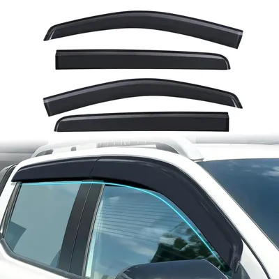 Produktbild von Windabweiser für Ford Ranger 2023-2026 Doppelkabine, 4-teiliges Set, getöntes Acryl, Klebemontage
