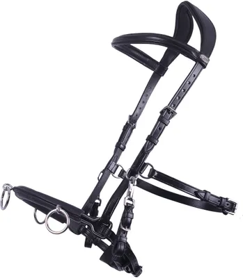 Produktbild von QHP Kappzaum Leder, Größe:VB, Farbe:schwarz
