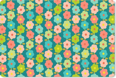Produktbild von MuchoWow® Mauspad Mousepad Muster - Blumen - Retro - 1970er Jahre 27x18 cm - Mousepads - Maus Mat - Pad - Mausunterlage - Büroartikel - Desk Matten