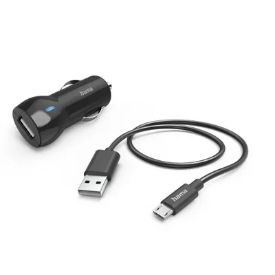 Obrázok produktu pre Autonabjaka Hama, microUSB nabjac kbel, 12 W, 1,0 m, ierna