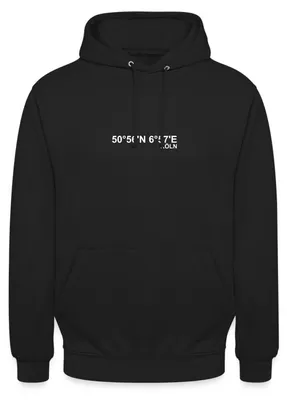 Produktbild von Spreadshirt Köln Koordinaten Rheinland Rhein NRW Uni Hoodie, XL, Schwarz