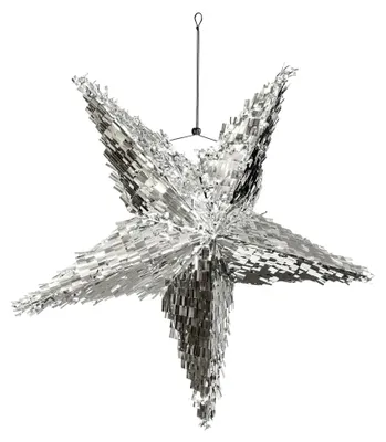 Produktbild von Piñata 68x68x30cm Stern - Party Dekoration zum Befüllen - Partyspiele für Kindergeburtstag Mädchen Geburtstag Hochzeit Party - Geburtstagsdeko Partydeko & Partyzubehör - Silber