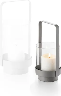 Produktbild von Philippi Home Windlicht S Stahl, pulverbeschichtet, Glas, 22 cm (h) 239016