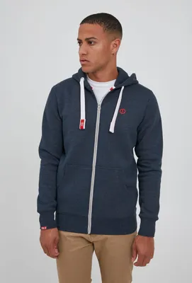 Produktbild von Solid SDBennZip Herren Sweatjacke Kapuzenjacke Hoodie mit Kapuze Reißverschluss Kordelzug Label-Details Baumwollmischung Regular fit