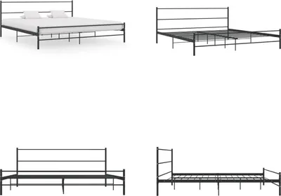 Produktbild von vidaXL Bettgestell Schwarz Metall 180×200 cm - Bettgestell - Bettgestelle - Bettrahmen - Bett