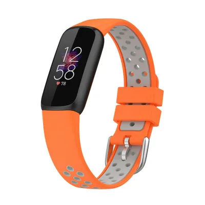 Produktbild von Strap-it Fitbit Luxe Sportarmband (Orange/Grau)
