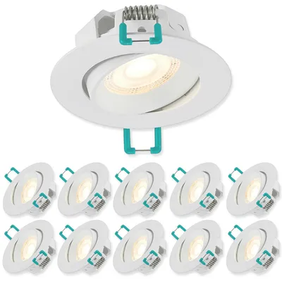 Produktbild von SYLVANIA LED Einbaustrahler 230V | 10er Pack | Warmweiß | LED Spots Ø 68 mm | Schwenkbar | Deckenspots für Wohnzimmer, Badezimmer, Küche