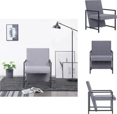 Image de vidaXL Fauteuil gris clair Tissu - Fauteuil