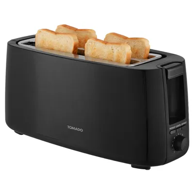Produktbild von Tomado TBT4000B Toaster für 4 Scheiben - 7 Bräunungsstufen - 1400 Watt - Schwarz