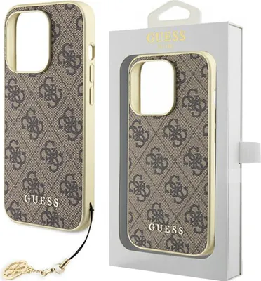 Zdjęcie produktu dla Guess Guhcp15Lgf4Gbr Iphone 15 Pro 6.1" Brązowy/Brown Hardcase 4G Charms Collection