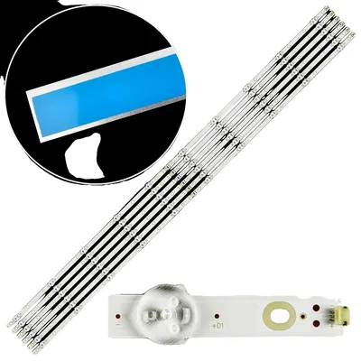 Productafbeelding van LED-achtergrondverlichtingsstrips, 1115 mm lang, 10 LED's per strip, 3V spanning, set van 6 stuks, compatibel met diverse tv-modellen