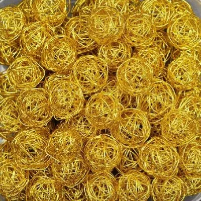 Produktbild von DRAHT-BÄLLE 30mm, 3cm/10 Stück GOLD