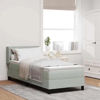 Immagine prodotto di Maison Exclusive - Letto boxspring con testiera grigio chiaro 200 x 80 cm in velluto