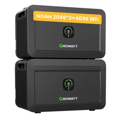 Produktbild von Powerness Balkonkraftwerk Speicher, 4096Wh Growatt NOAH 2000 x2 mit 1800W PV-Eingangsleistung IP66 für Balkonkraftwerk (0% MwSt)