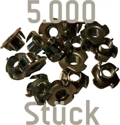5000 Einschlagmuttern für Klettergriffe von Kletterbude; Metallteile mit Gewinde; für Kletterwandbau.