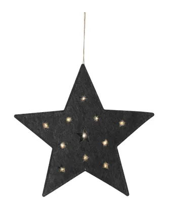 Produktbild von Filz Stern mit 12 LED - ca. 45 cm - Batterie betrieben mit Timer