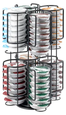 Productafbeelding van Eluno capsulehouder voor Tassimo, capsuledispenser voor maximaal 64 capsules, 360° draaibaar, capsulehouder, zwart