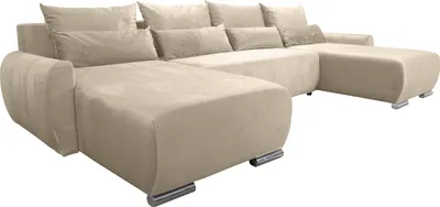 Produktbild von Beige Grosses Ecksofa Bett Koda U Bettencontainer